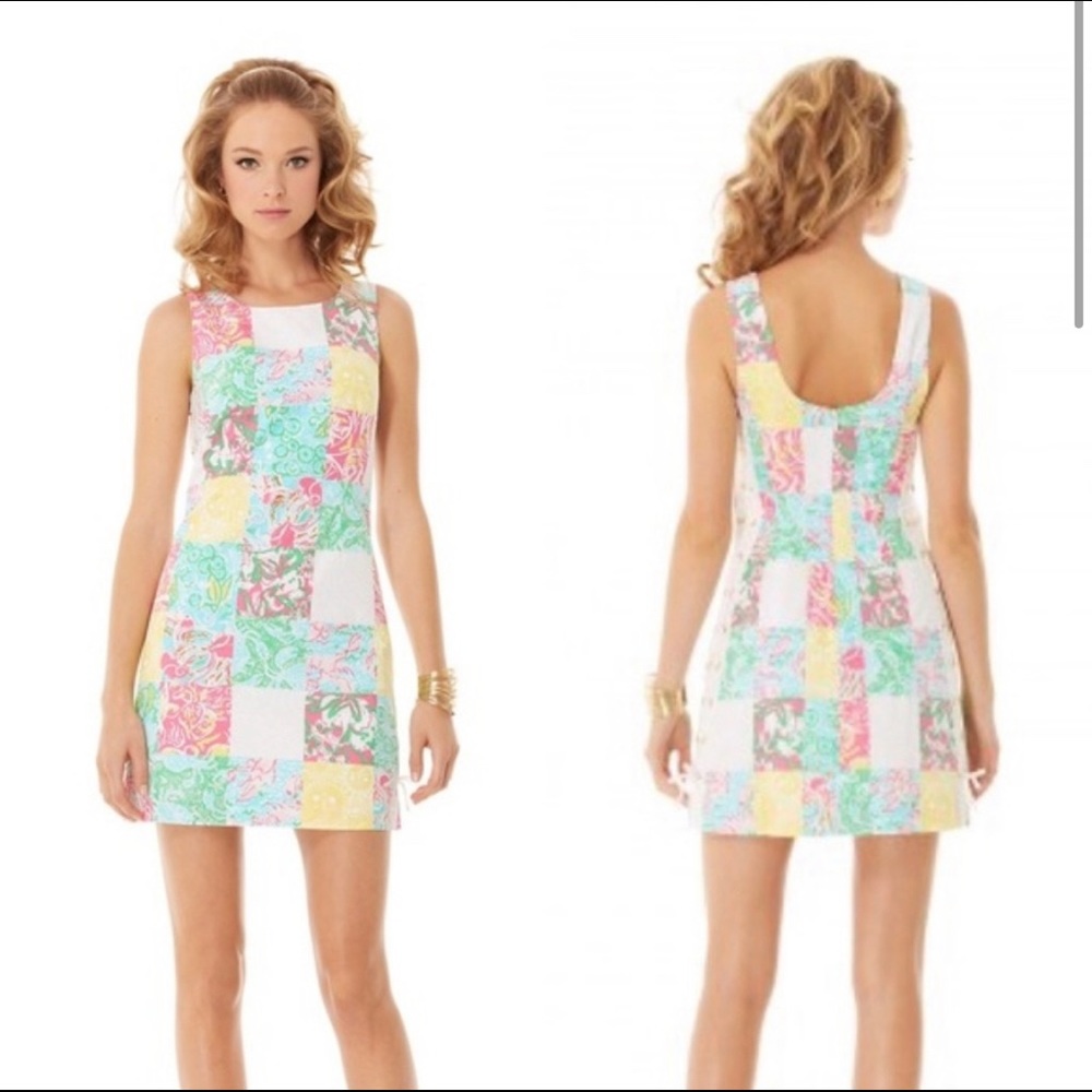 Lilly Pulitzer Multi Patch State Delia Shift Dress - image 1